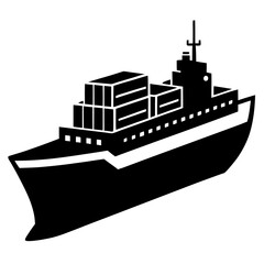 Fototapeta premium Cargo ship silhouette