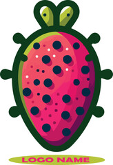  prickly pear Logo icon vector white background .