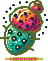  prickly pear Logo icon vector white background .