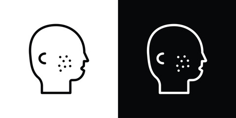 Man acne on face icon filled flat sign concept for web design.