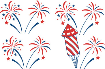 4th of July Clipart Set for Independence Day. Patriotic 4th of July Clipart Collection. USA Independence Day Clipart Bundle. Red White and Blue Clipart for 4th of July. American Holiday Clipart