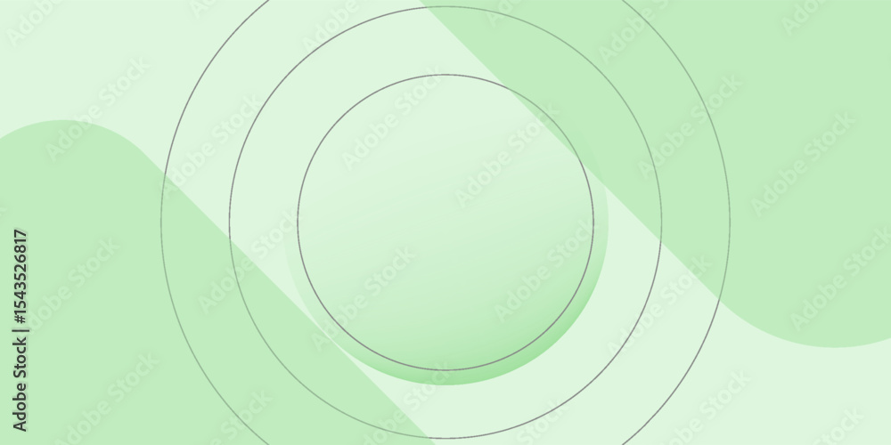 Aufkleber minimalist soft abstract background in gradient green and white tones with circles. circle effect st