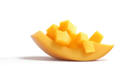 Mango Cubes in Half Slice.