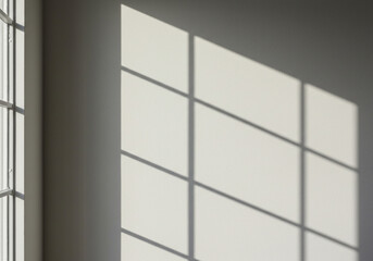 Abstract Light and Shadow Pattern on Minimalist Wall in Warm Natural Light