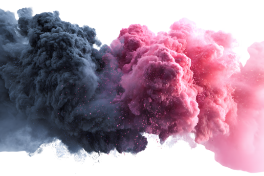 Isolated colorful cloud combination on transparent background