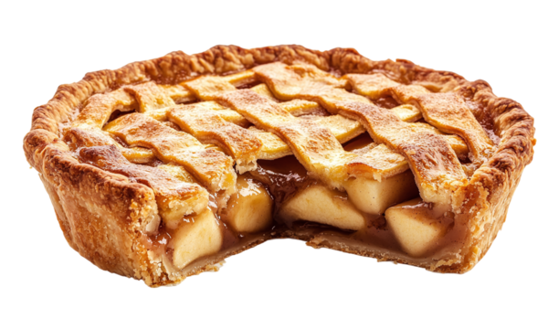 Apple pie isolated on white, cut out white.