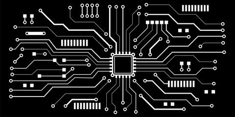 Circuit board design with electronic pathways and microchip