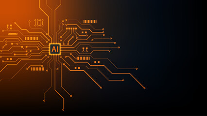 Ai with Circuit board abstract technology background digital