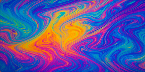 Fototapeta premium Bright, seamless abstract colourful background with swirling light waves and a vibrant rainbow texture, perfect for modern art and nature-inspired designs