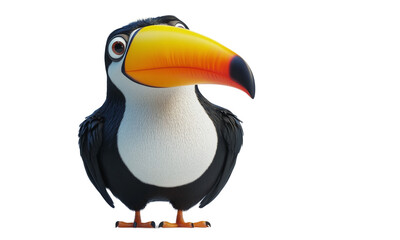 Naklejka premium Portrait of a toucan bird standing, isolated on transparent background.