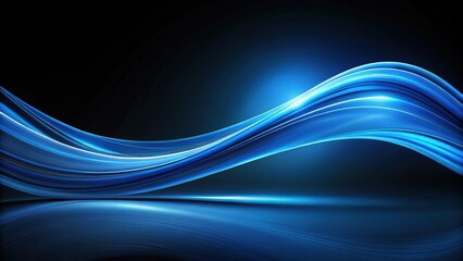 Obraz premium Abstract Blue Swirling Energy Flowing Across Dark Background, Representing Dynamic Movement and Power