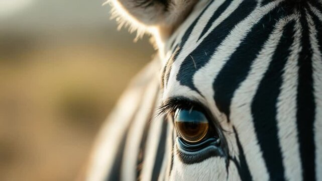 Zebra Eye Close-Up: A Captivating Glance into the African Savanna