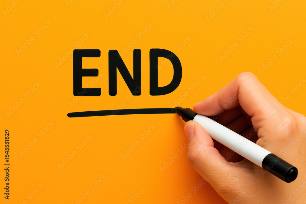 Poster a underlines a clear term symbolizing a conclusion or summary representing finality in business comm