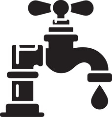 water tap faucet with drop vector illustration