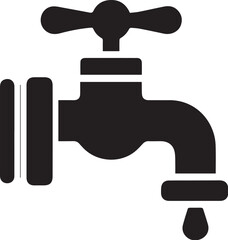 water tap faucet with drop vector illustration