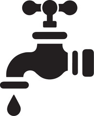 water tap faucet with drop vector illustration