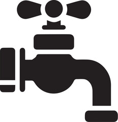 water tap faucet with drop vector illustration