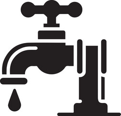 water tap faucet with drop vector illustration