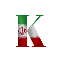 Iranian Flag Letter K A Unique Design Featuring Persian Colors and Symbolism