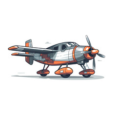 Vintage Propeller Airplane. A Retro Aircraft Design