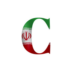 Iranian Flag Letter C A Vibrant Design Element