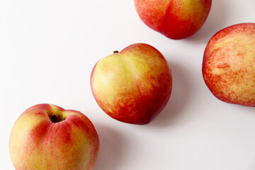 Nectarine. Close-up of ripe Nectarines (peaches) on a white background