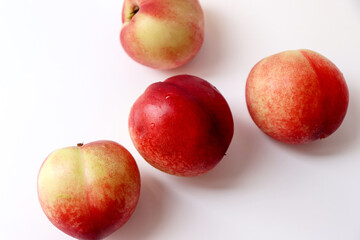 Nectarine. Close-up of ripe Nectarines (peaches) on a white background