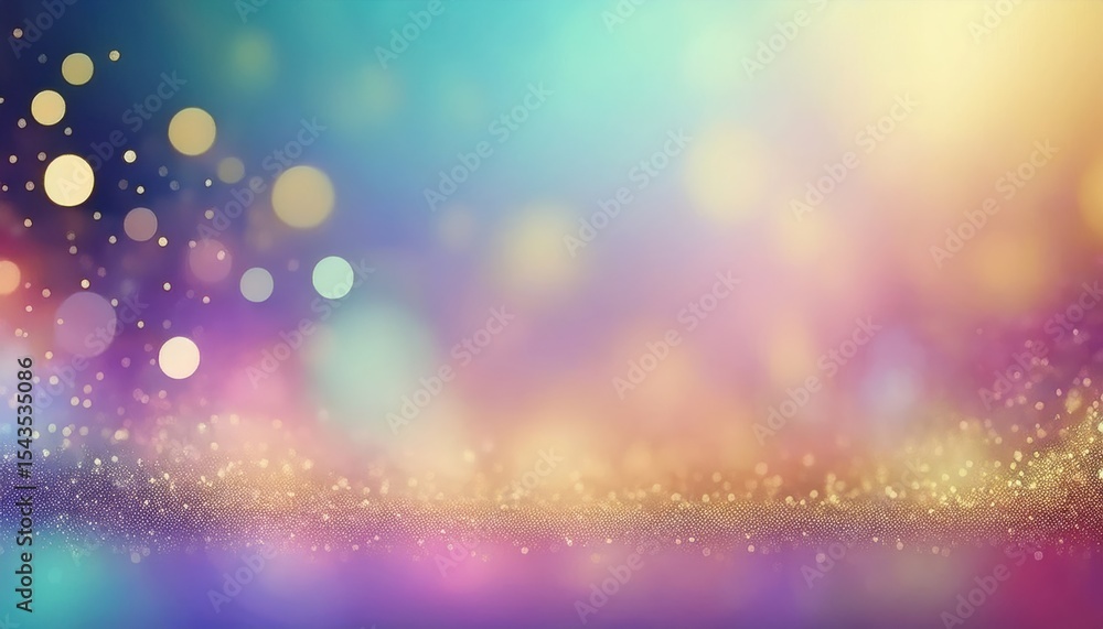 Aufkleber ethereal bokeh background with soft pastel gradient and sparkling golden light particles for elegant