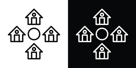 Neighbor icon filled flat sign concept for web design.