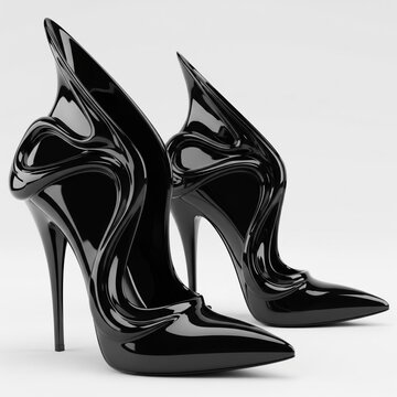 black high heels
