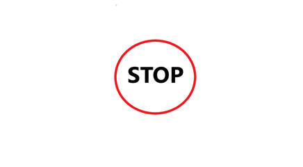 stop sign on white