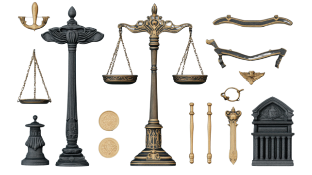 Scales of justice isolated on white background