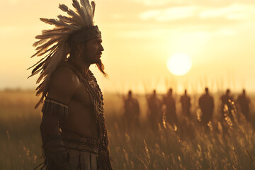 Hunnic Chieftain Addressing His Tribe on the Open Plains  