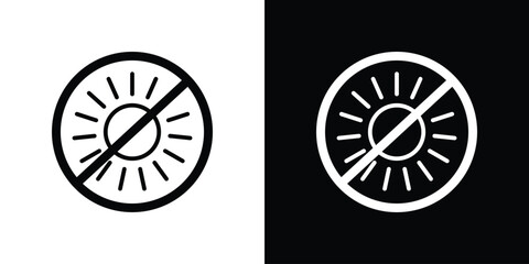 No sun icon filled flat sign concept for web design.