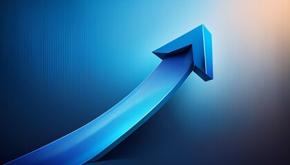 dynamic blue arrow dynamically points upwards against a gradient backdrop abstract design conveys growth forward motion direction and progress