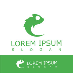 Minimalist green logo featuring a stylized chameleon forming a circular shape, symbolizing adaptability, nature, and innovation. Suitable for eco, tech, or creative industries
