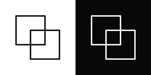 Object intersect icon filled flat sign concept for web design.