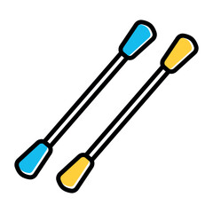 Colorful cotton swabs icon vector, cotton buds vector, cotton swabs flat icon vector in trendy style illustration isolated on white background.