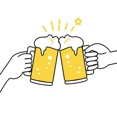 ビール　乾杯　イラスト