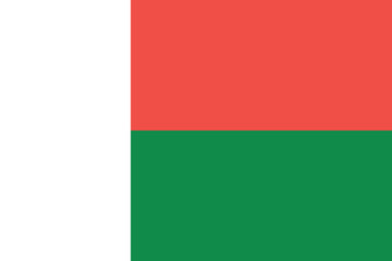 Madagascar national flag. Flag of Madagascar