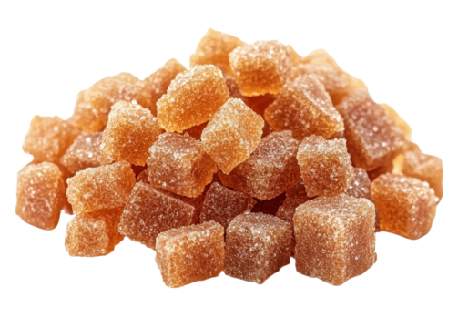 Diced dried fruit isolated on transparent background. PNG.