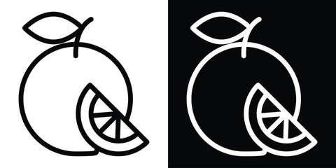 Orange fruit icon filled flat sign concept for web design.