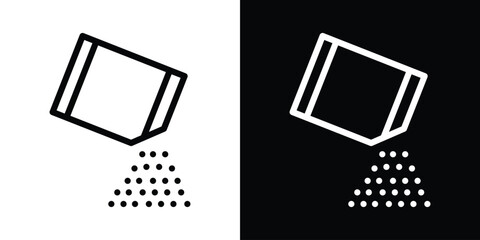 Packet soluble powder icon filled flat sign concept for web design.