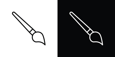 Paint brush icon filled flat sign concept for web design.