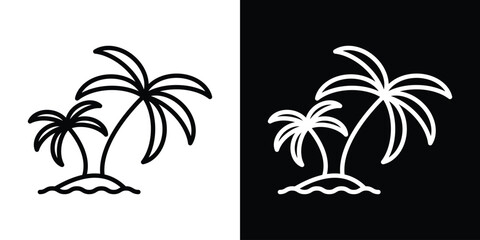 Palm tree icon filled flat sign concept for web design.