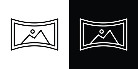 Panoramic icon filled flat sign concept for web design.