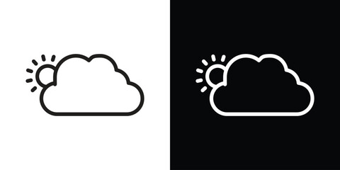 Partially cloudy icon filled flat sign concept for web design.