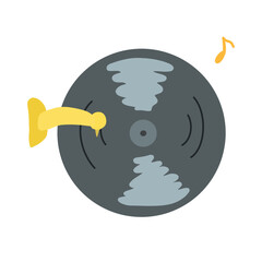 Black vinyl disc record animated simple hand drawn editable vector design illustration