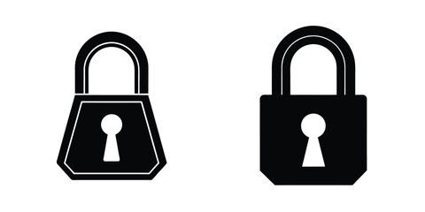 Encryption Key in Closed Position Silhouette on White Background