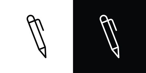 Pen icon filled flat sign concept for web design.